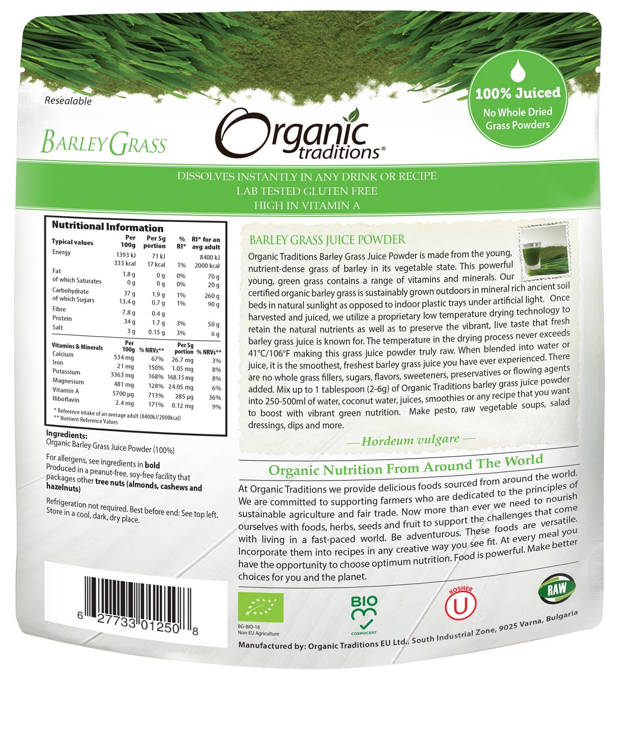 Barley Grass Juice Powder 150g The Natural Dispensary